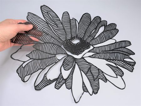 Słonecznik czarny wycinanka papierowa